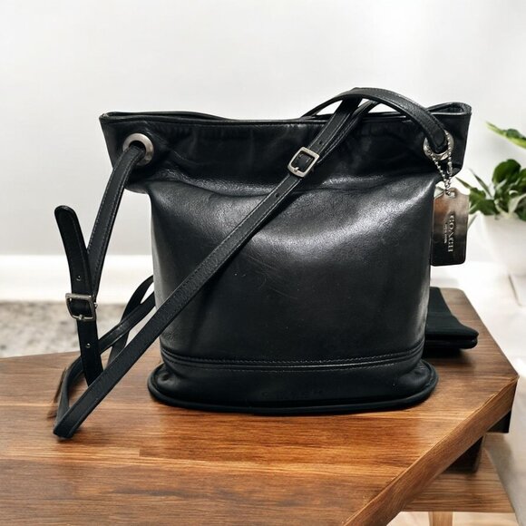 VTG Coach Westport Hobo Shoulder Bag 4241Black Leather Nickel 90s USA Y2K Boho